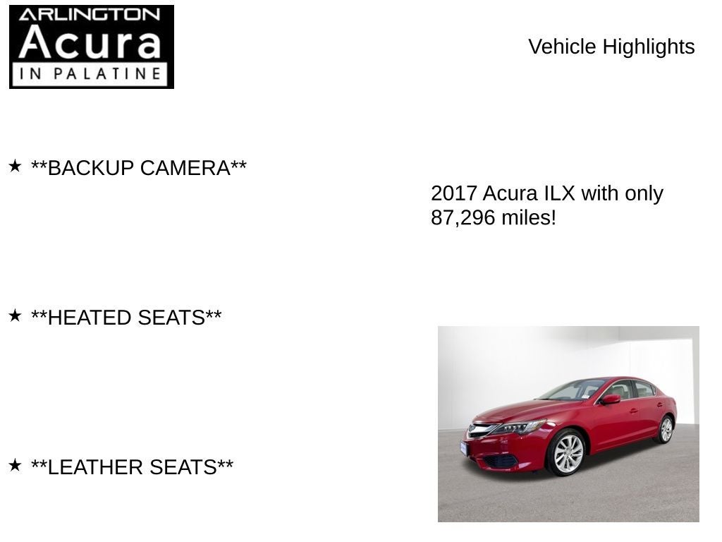2017 Acura ILX w/AcuraWatch Plus