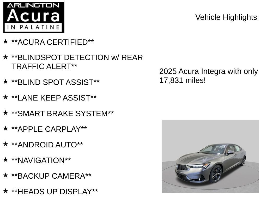 2025 Acura Integra w/A-Spec Technology Package