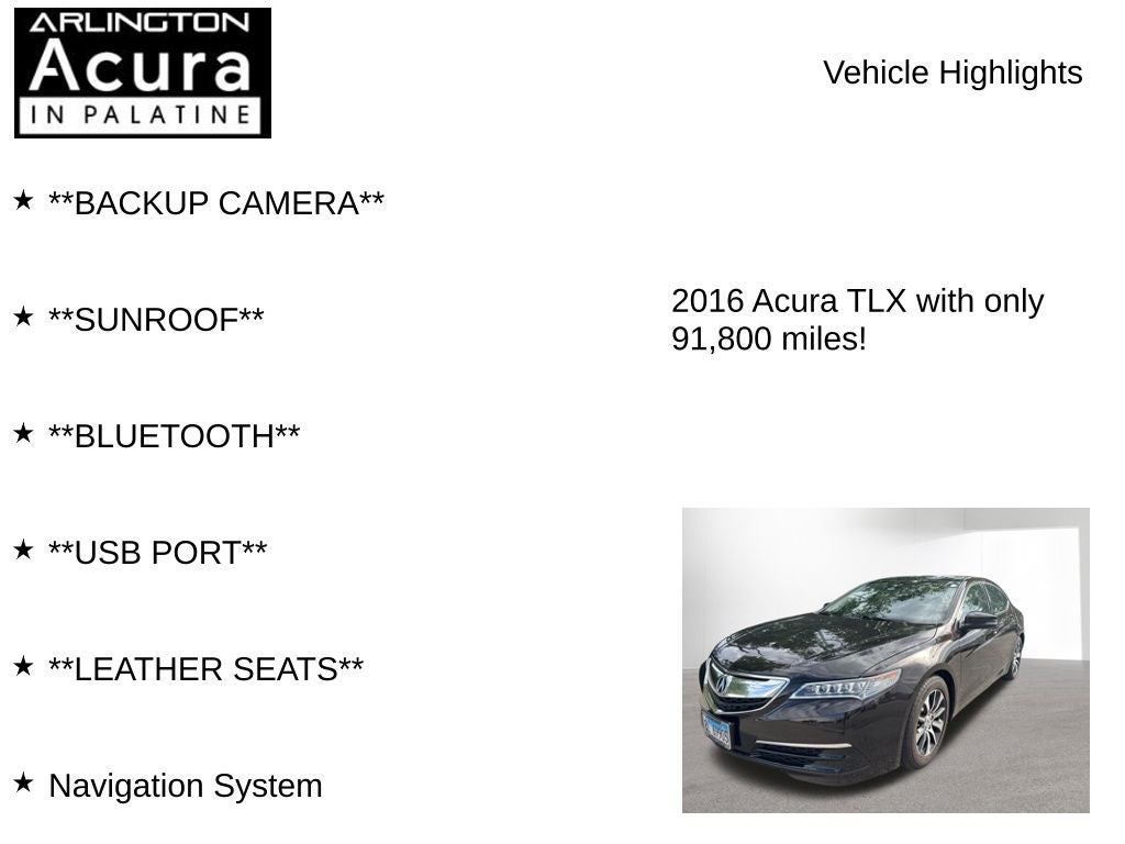 2016 Acura TLX Tech