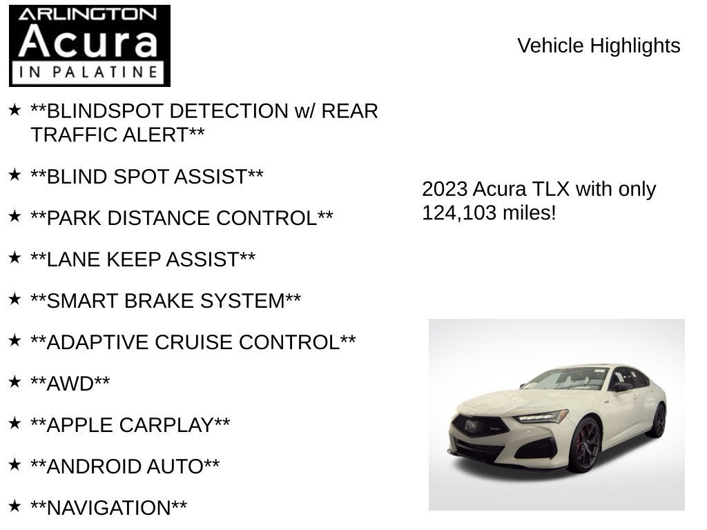 2023 Acura TLX Type S w/Performance Tire