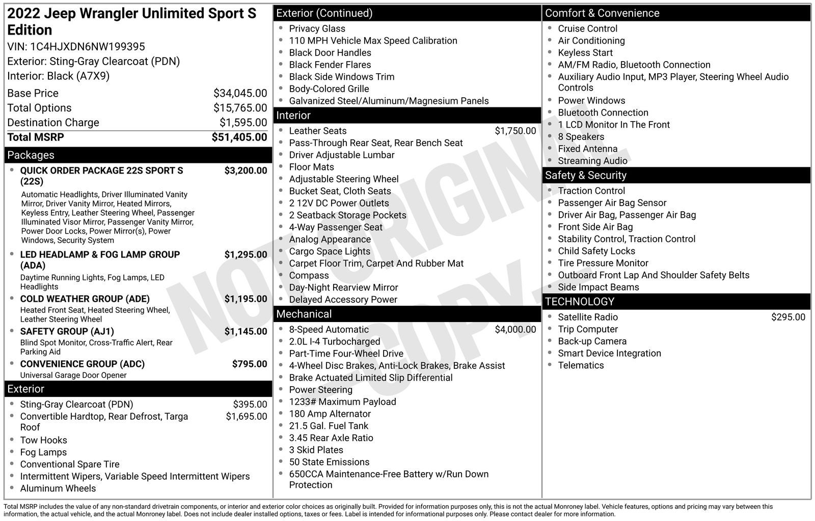 2022 Jeep Wrangler Unlimited Sport S