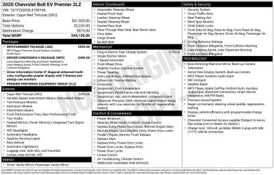2020 Chevrolet Bolt EV Premier