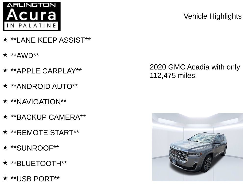 2020 GMC Acadia Denali
