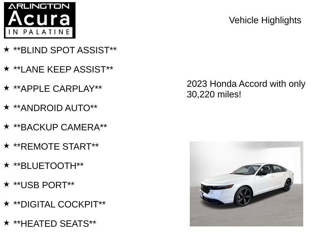 2023 Honda Accord Hybrid Base
