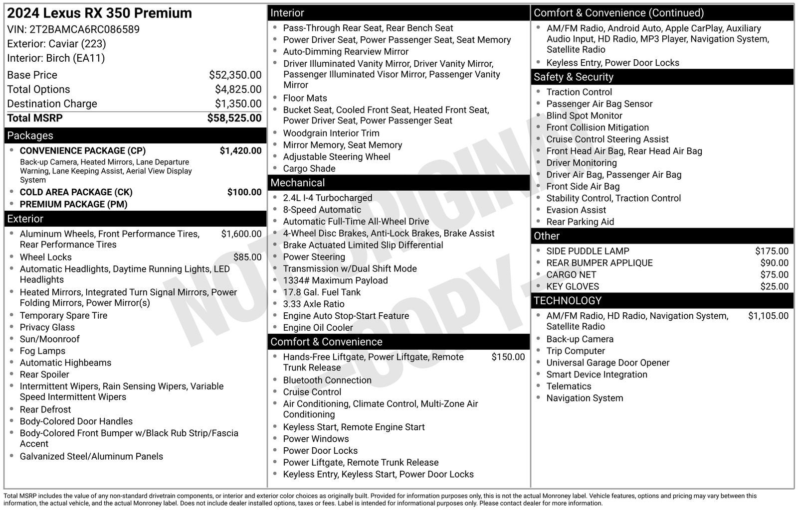 2024 Lexus RX RX 350