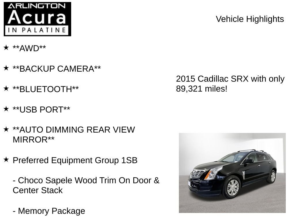 2015 Cadillac SRX Luxury Collection