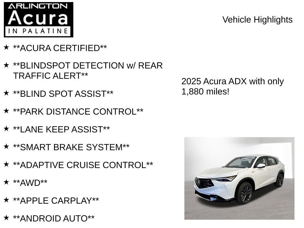 2025 Acura ADX w/A-Spec Package