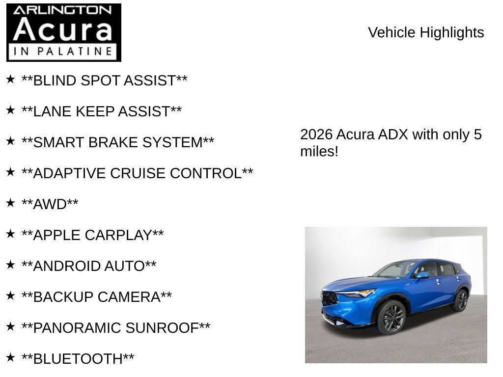 2026 Acura ADX A-Spec AWD