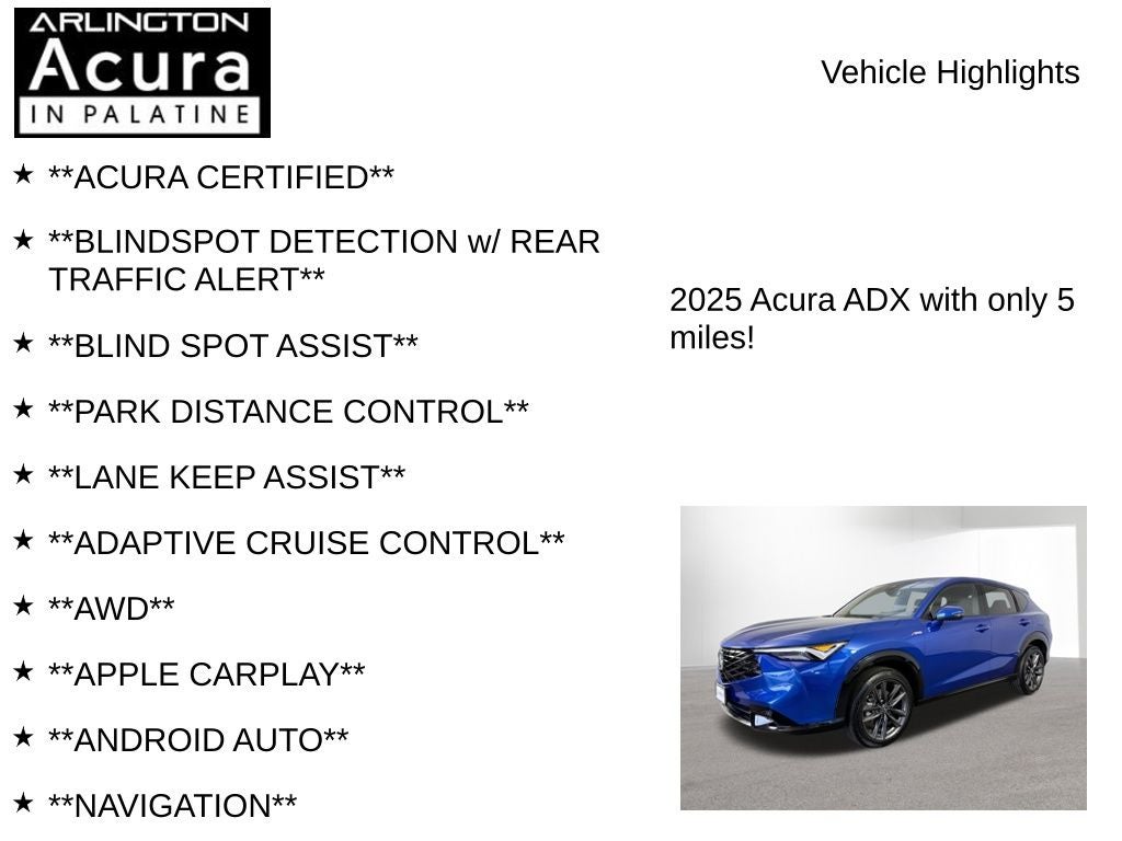 2025 Acura ADX w/A-Spec Package