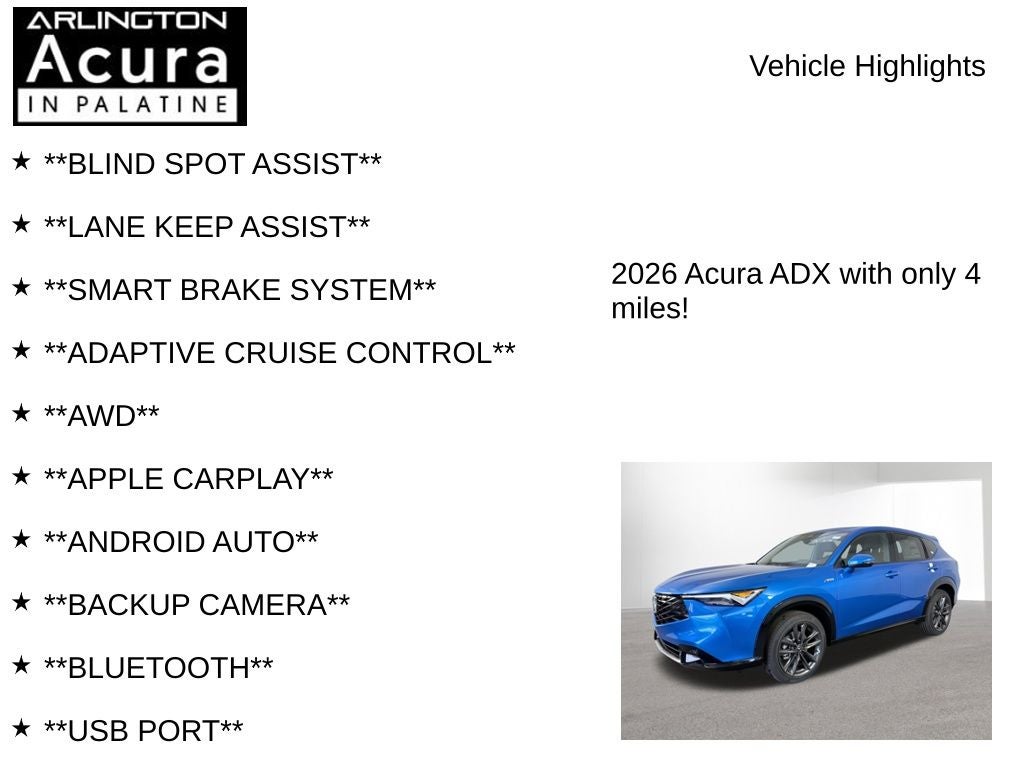 2026 Acura ADX A-Spec AWD