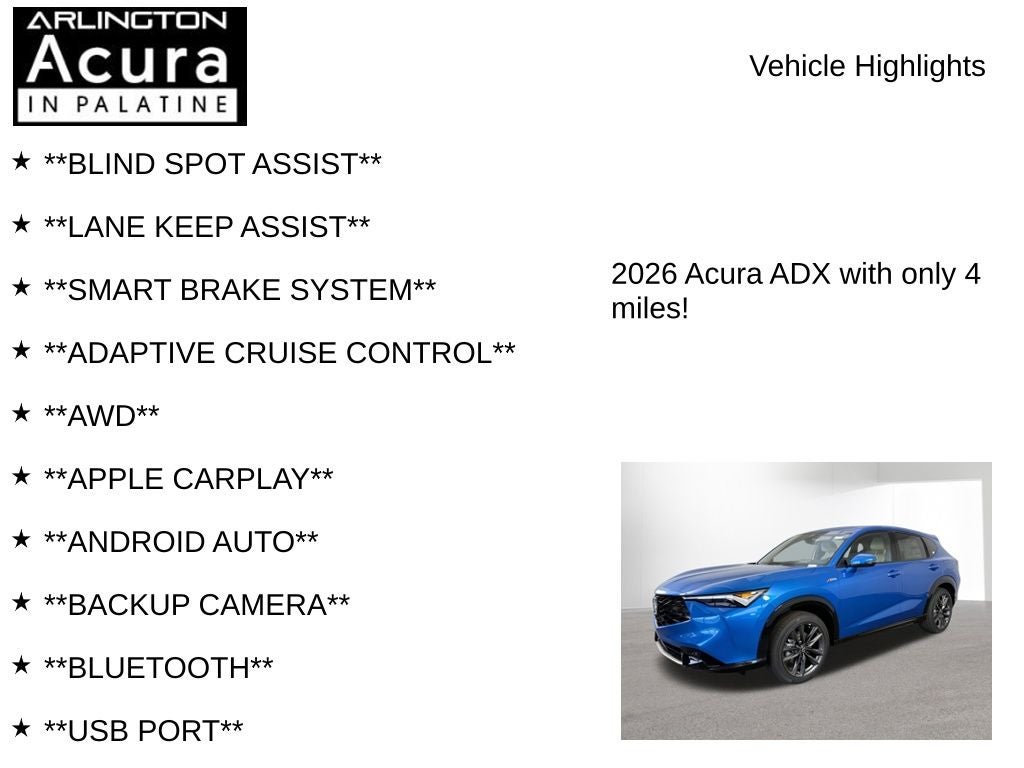 2026 Acura ADX A-Spec AWD
