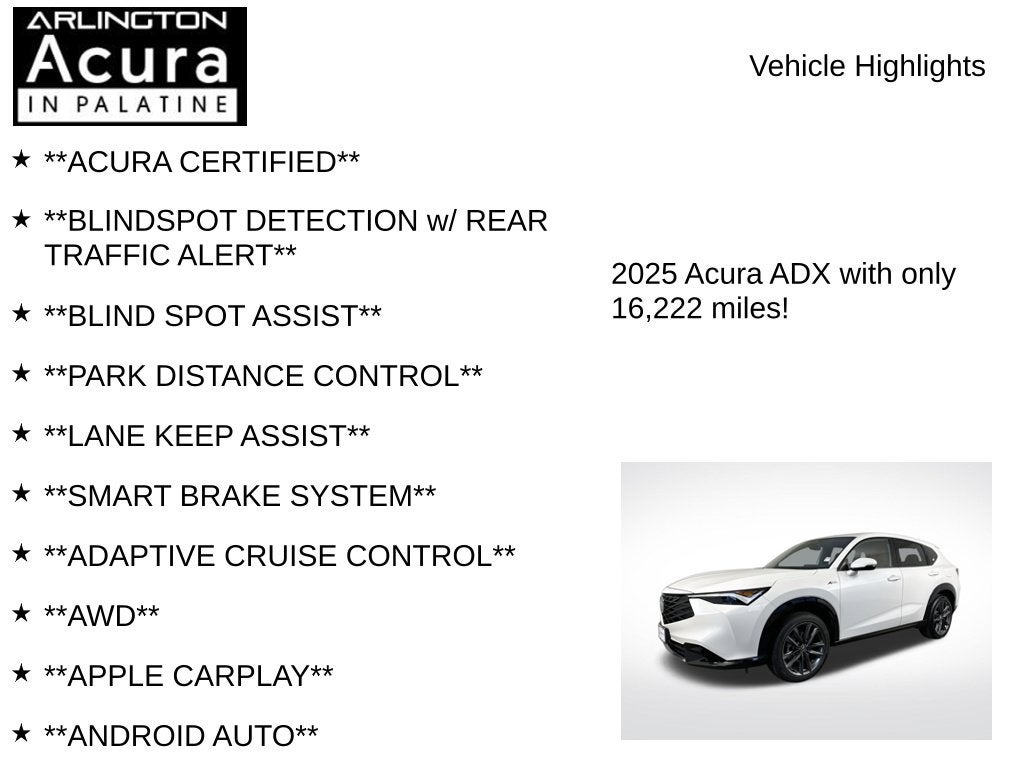 2025 Acura ADX w/A-Spec Package