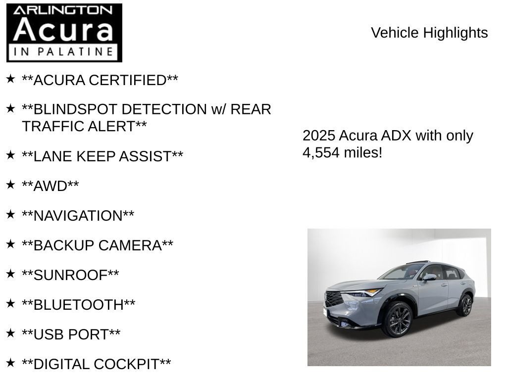 2025 Acura ADX w/A-Spec Package