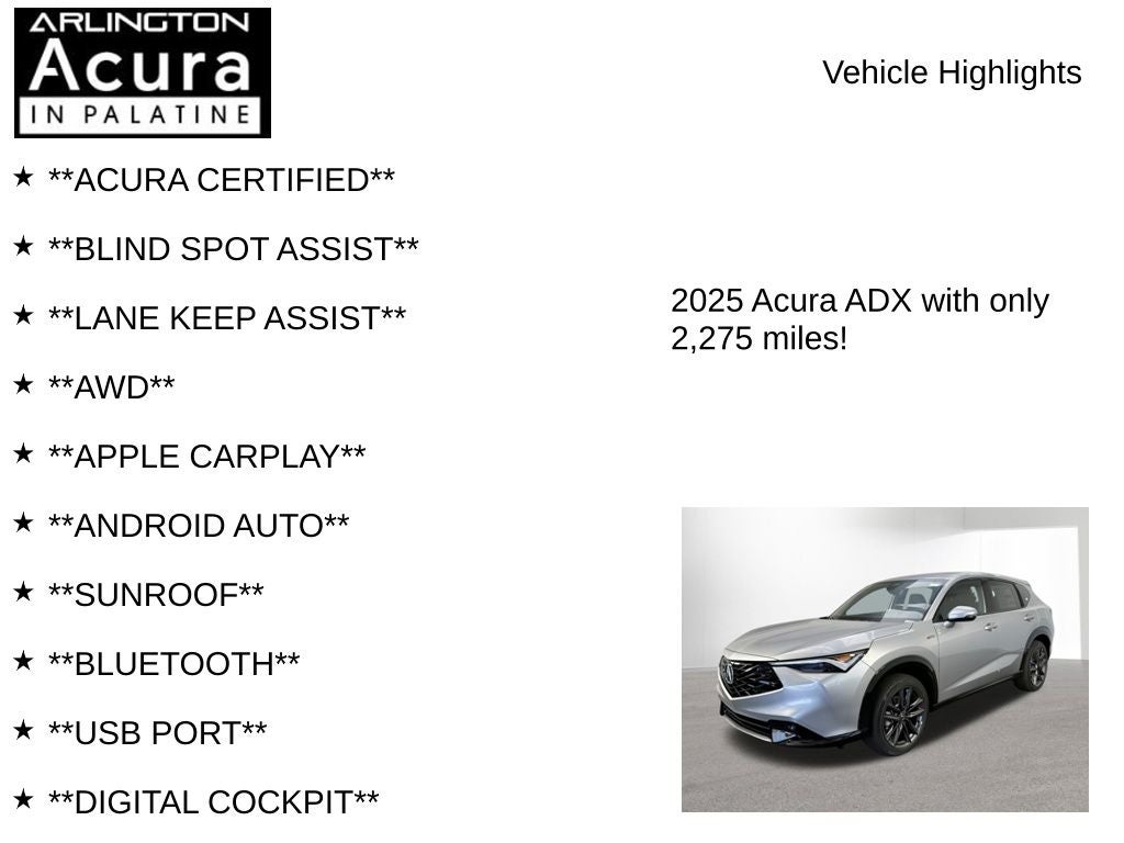 2025 Acura ADX w/A-Spec Package