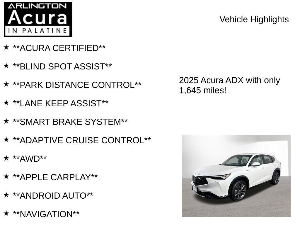 2025 Acura ADX AWD A-SPEC