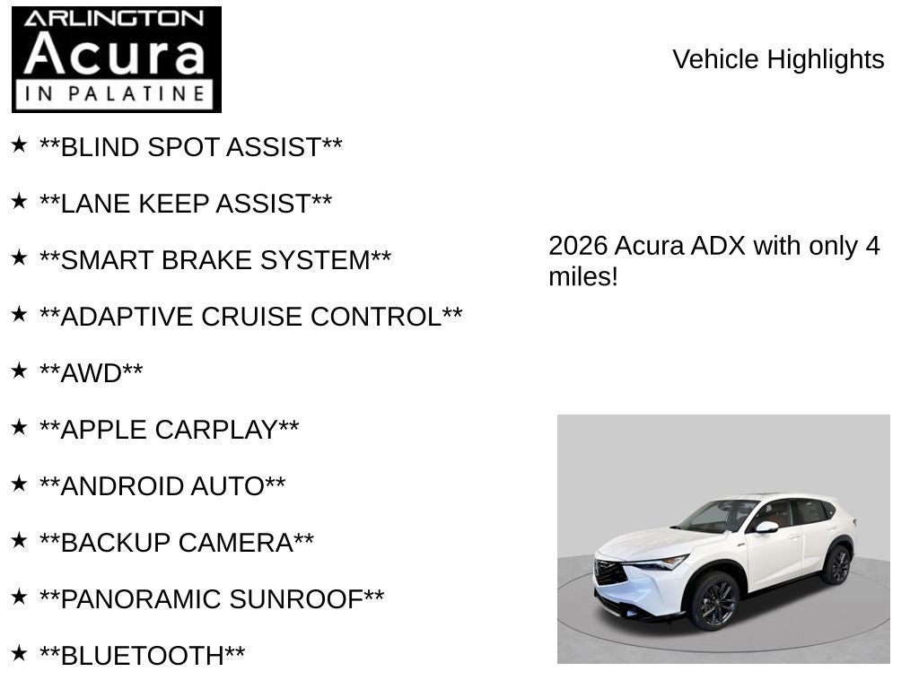 2026 Acura ADX A-Spec AWD