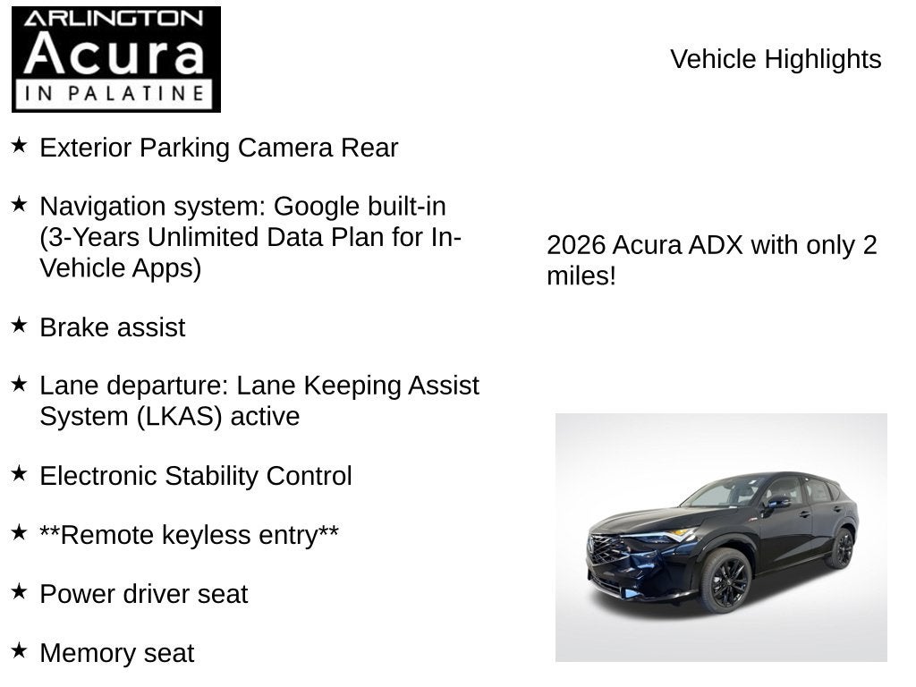 2026 Acura ADX A-Spec with Advance Package AWD