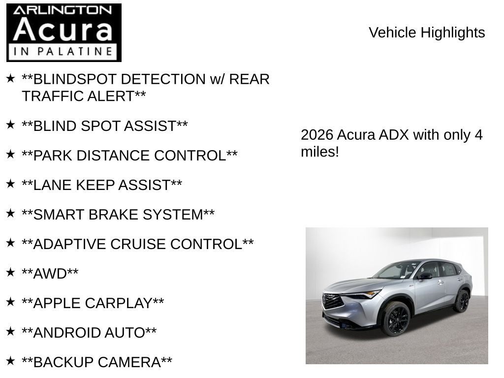 2026 Acura ADX A-Spec with Advance Package AWD