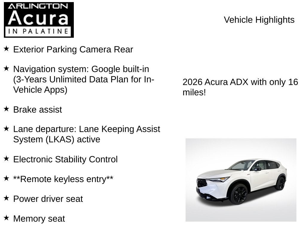 2026 Acura ADX A-Spec with Advance Package AWD
