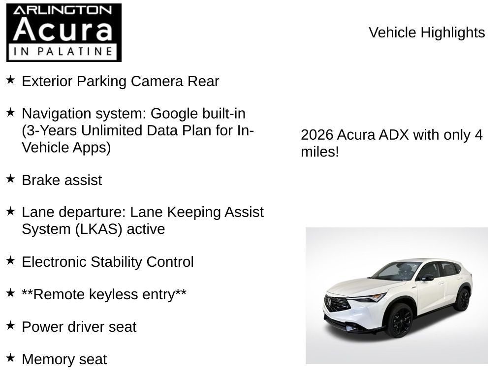2026 Acura ADX A-Spec with Advance Package AWD