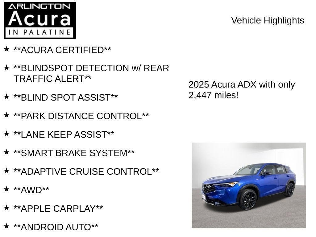 2025 Acura ADX AWD A-SPEC Advance
