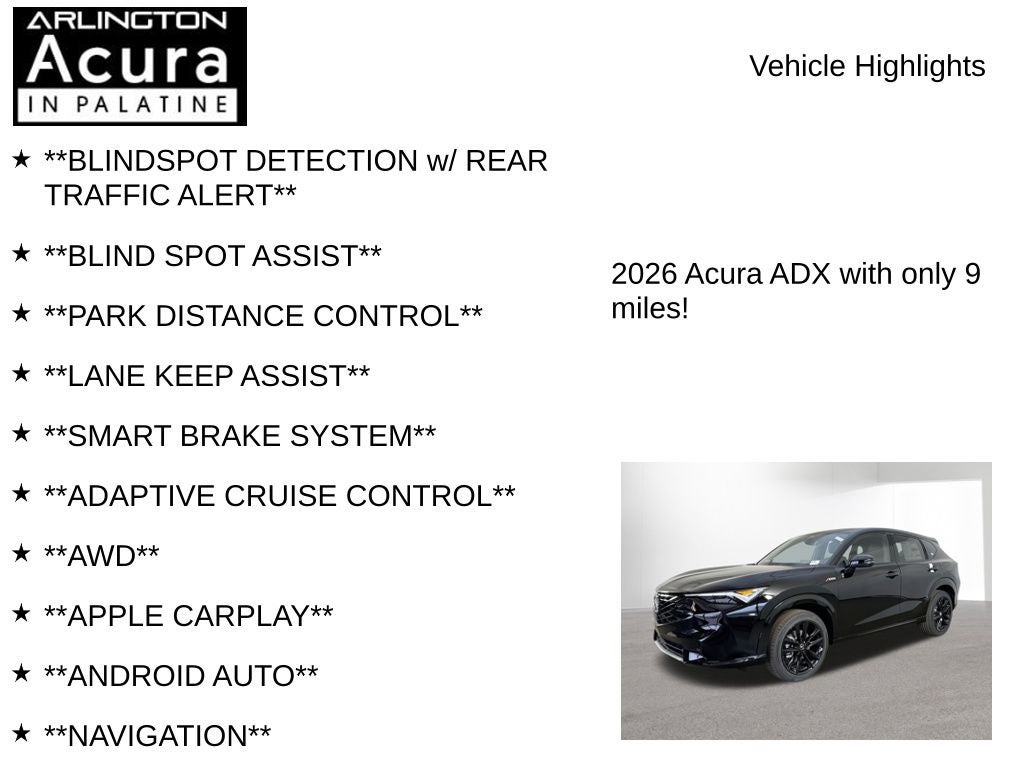2026 Acura ADX A-Spec with Advance Package AWD