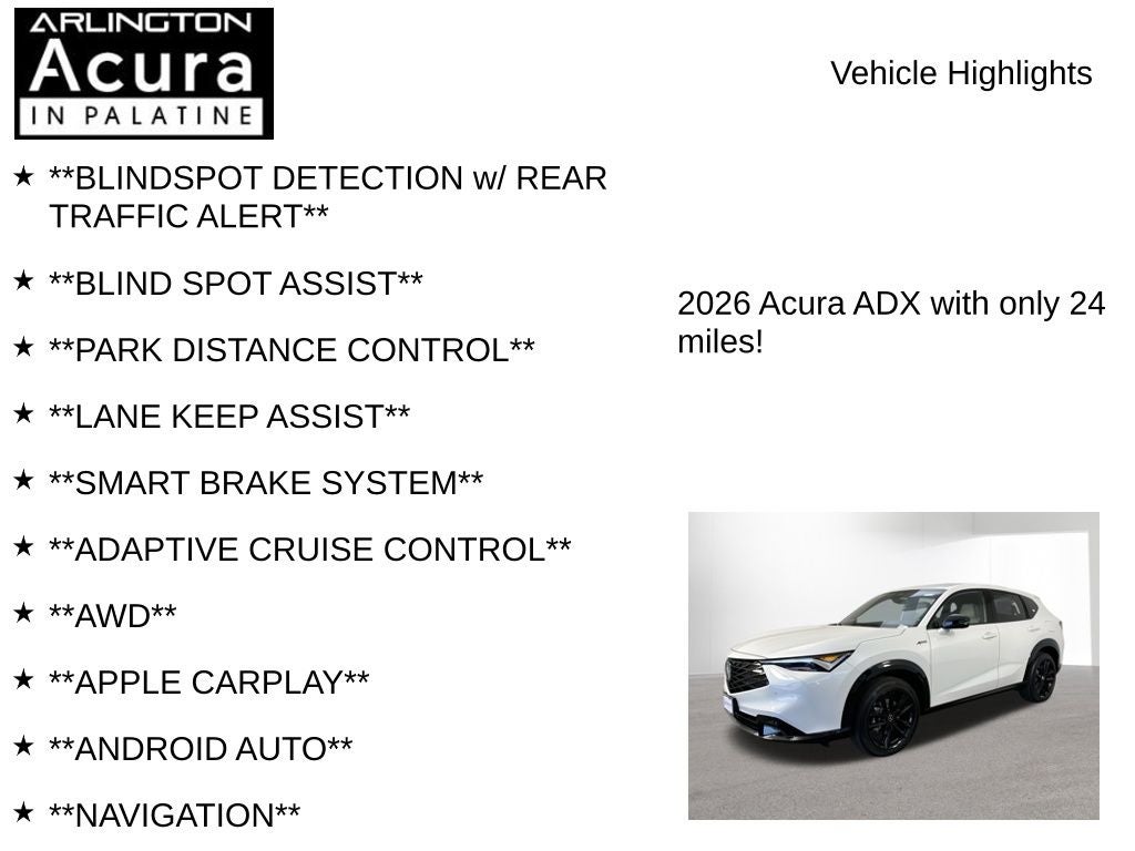 2026 Acura ADX A-Spec with Advance Package AWD