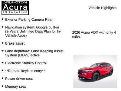 2026 Acura ADX A-Spec with Advance Package AWD