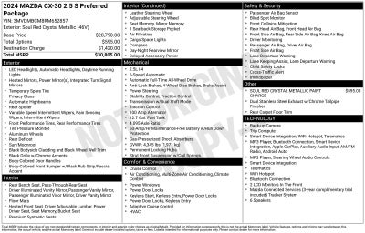 2024 Mazda Mazda CX-30 2.5 S Preferred Package