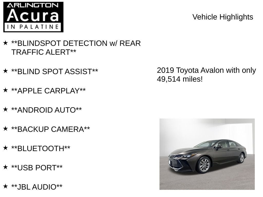 2019 Toyota Avalon XLE
