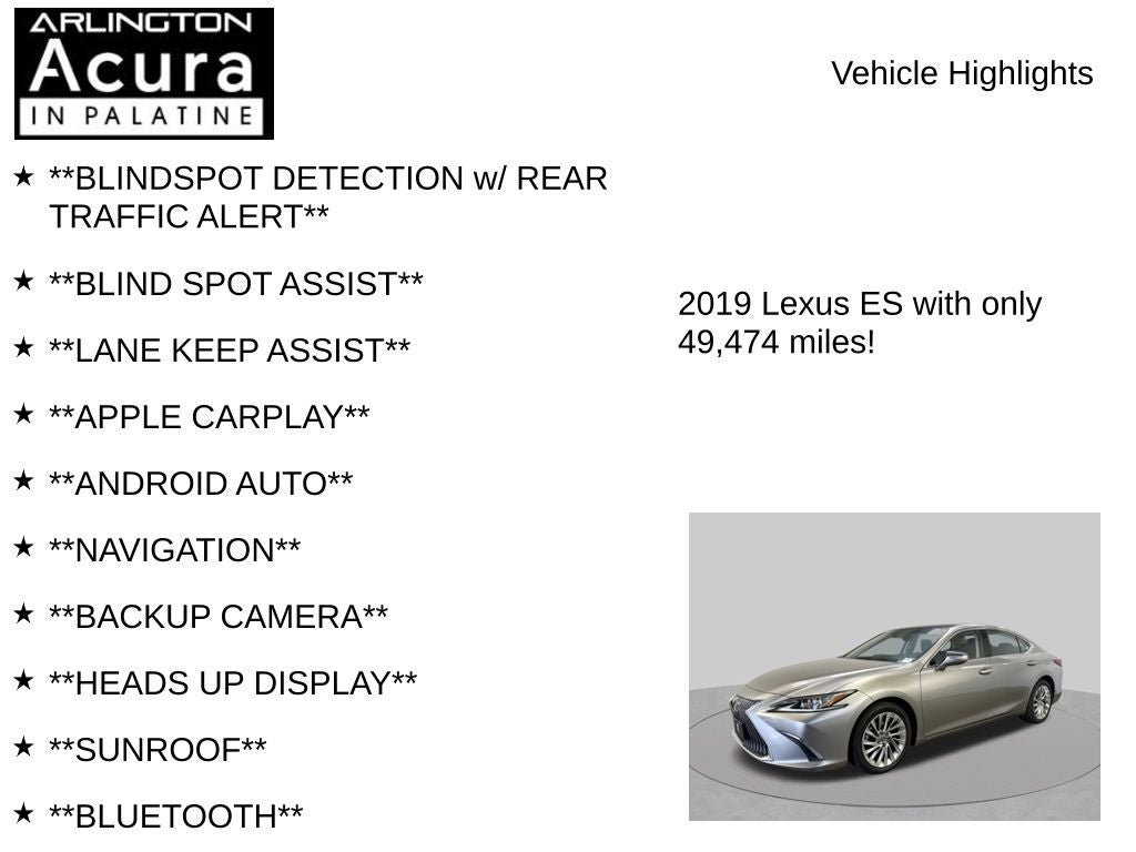 2019 Lexus ES ES 350