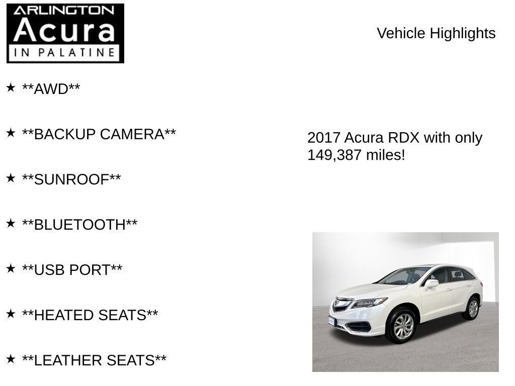2017 Acura RDX AWD with Technology Package