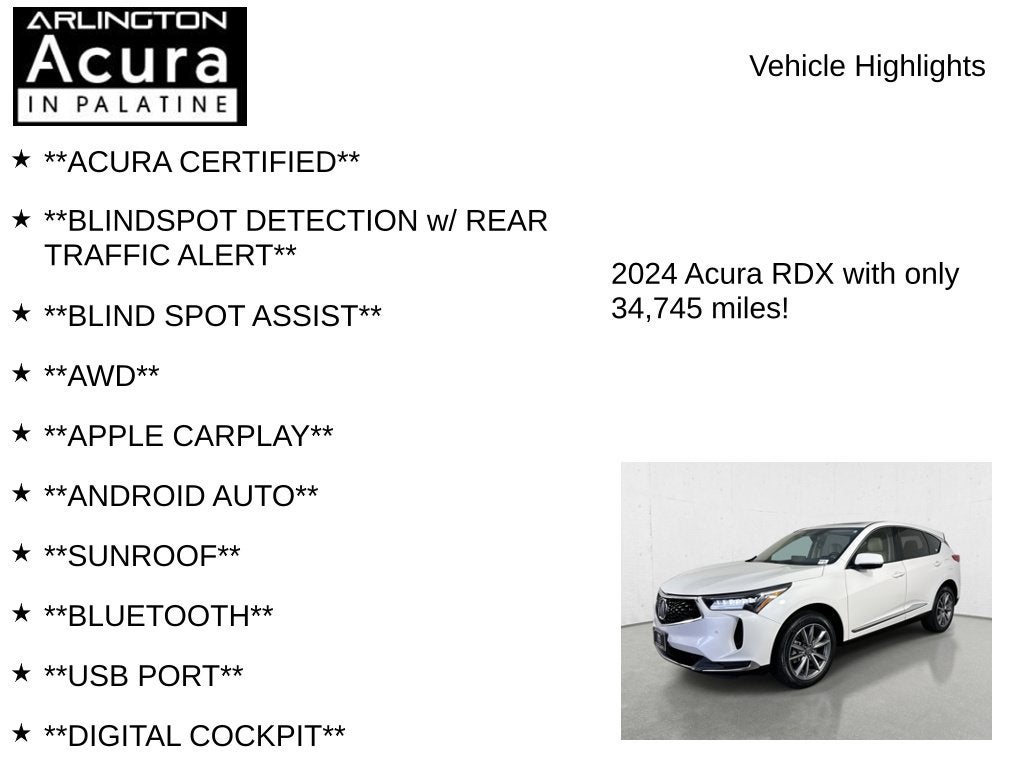 2024 Acura RDX w/Technology Package