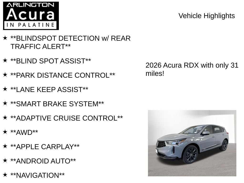 2026 Acura RDX w/A-Spec Package
