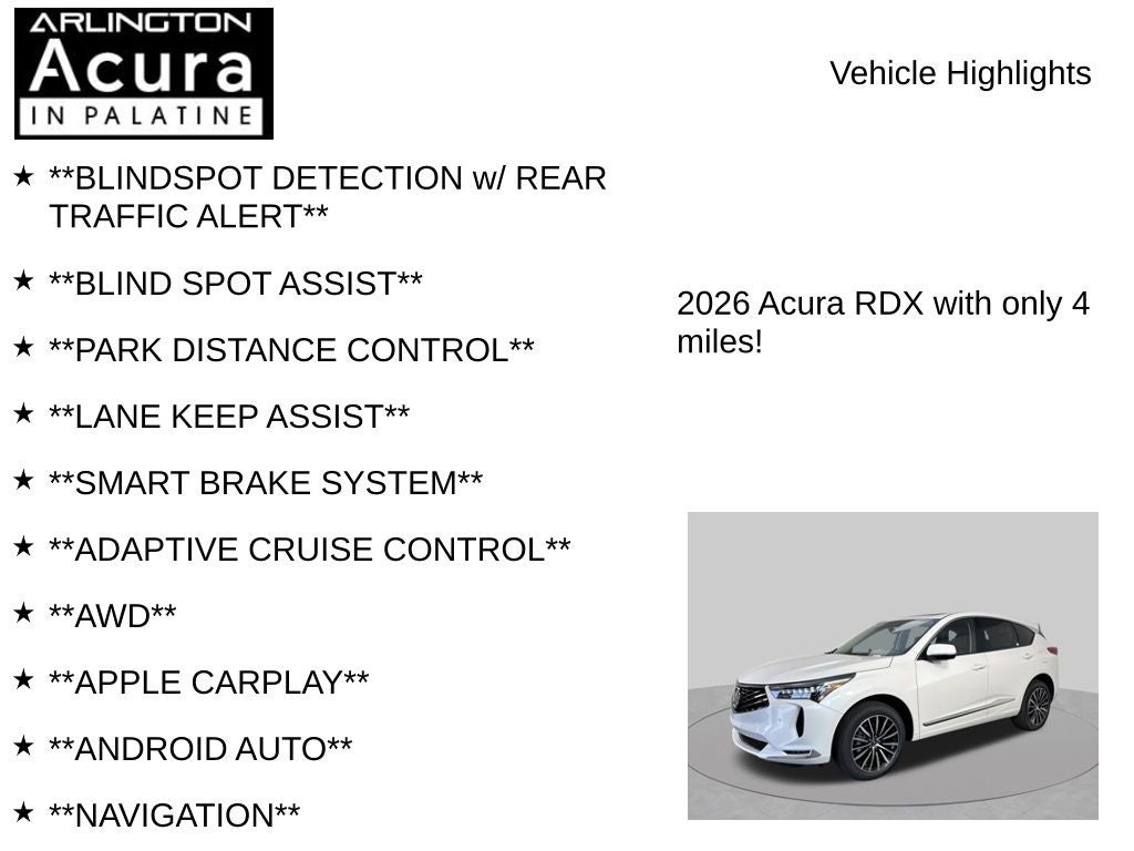 2026 Acura RDX w/Advance Package