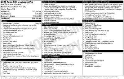 2026 Acura RDX w/Advance Package