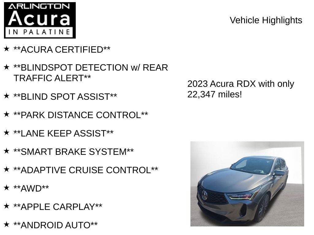2023 Acura RDX w/A-Spec Advance Package