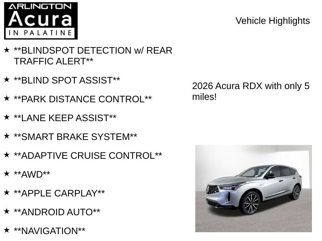 2026 Acura RDX SH-AWD A-Spec with Advance Package