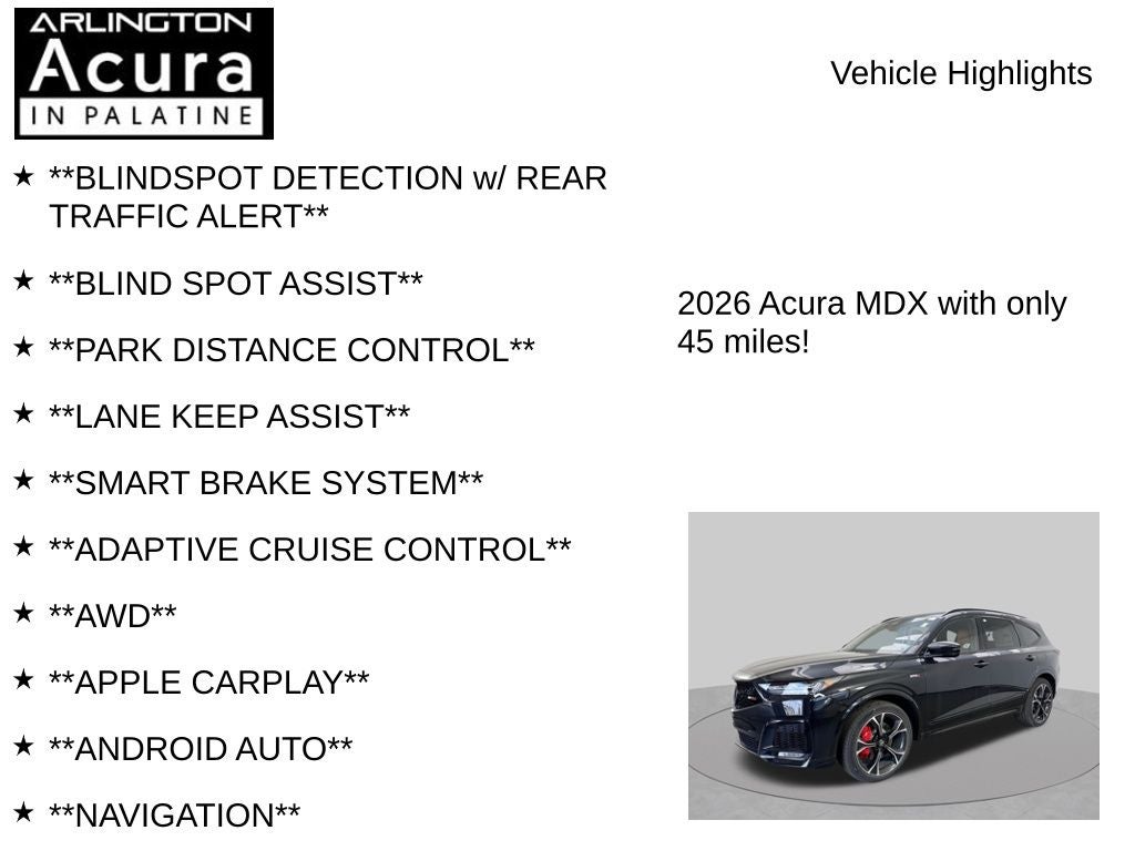 2026 Acura MDX SH-AWD Type S with Advance Package