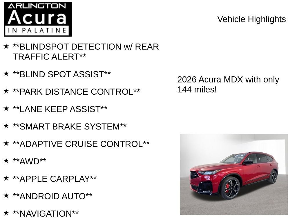 2026 Acura MDX SH-AWD Type S with Advance Package