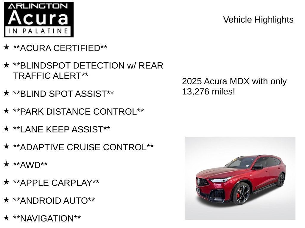 2025 Acura MDX Type S w/Advance Package