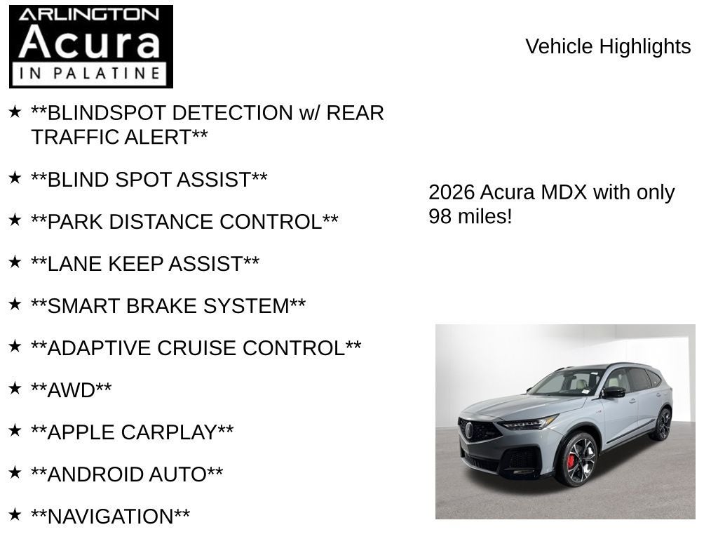2026 Acura MDX SH-AWD Type S with Advance Package