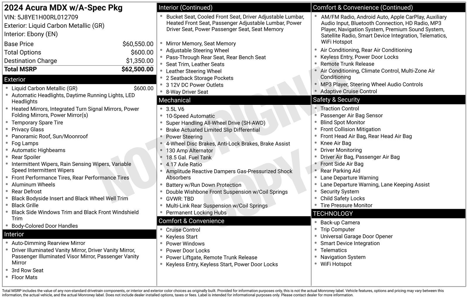 2024 Acura MDX w/A-Spec Package