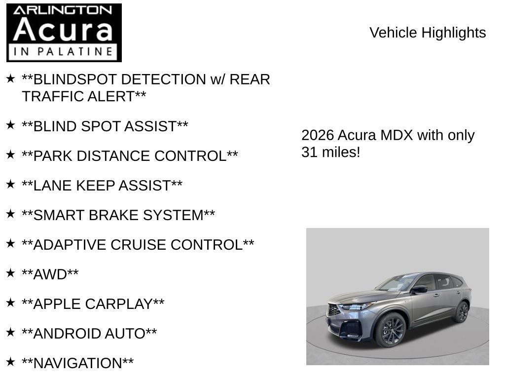 2026 Acura MDX w/A-Spec Package