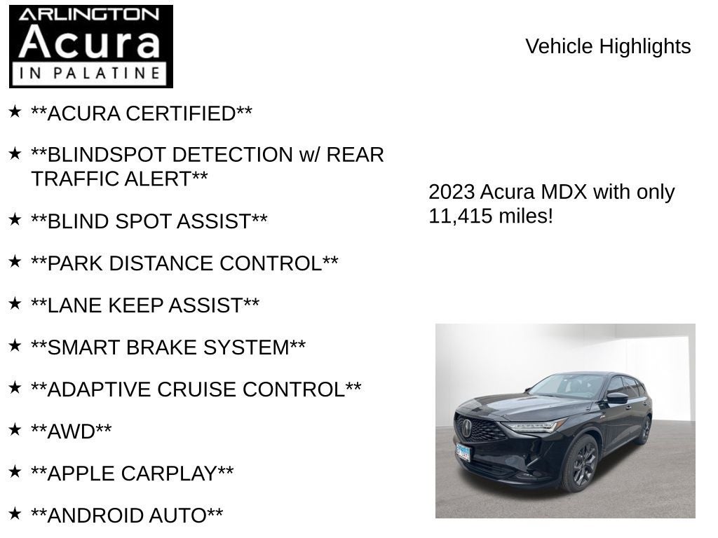 2023 Acura MDX w/A-Spec Package