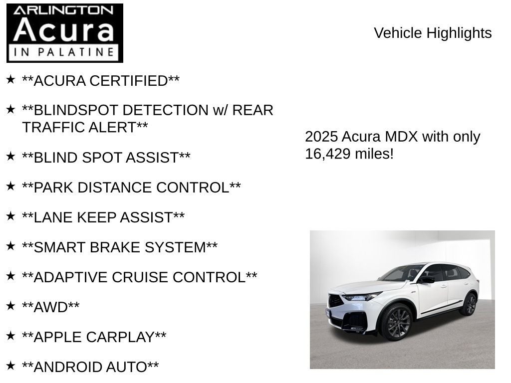 2025 Acura MDX w/A-Spec Package
