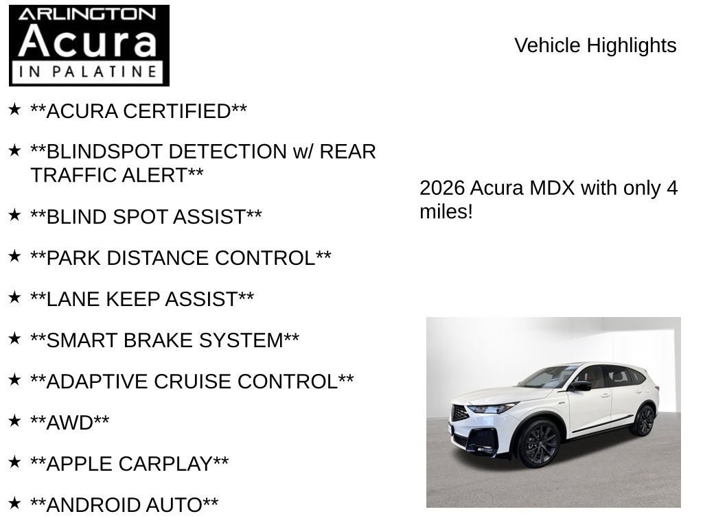 2026 Acura MDX w/A-Spec Package