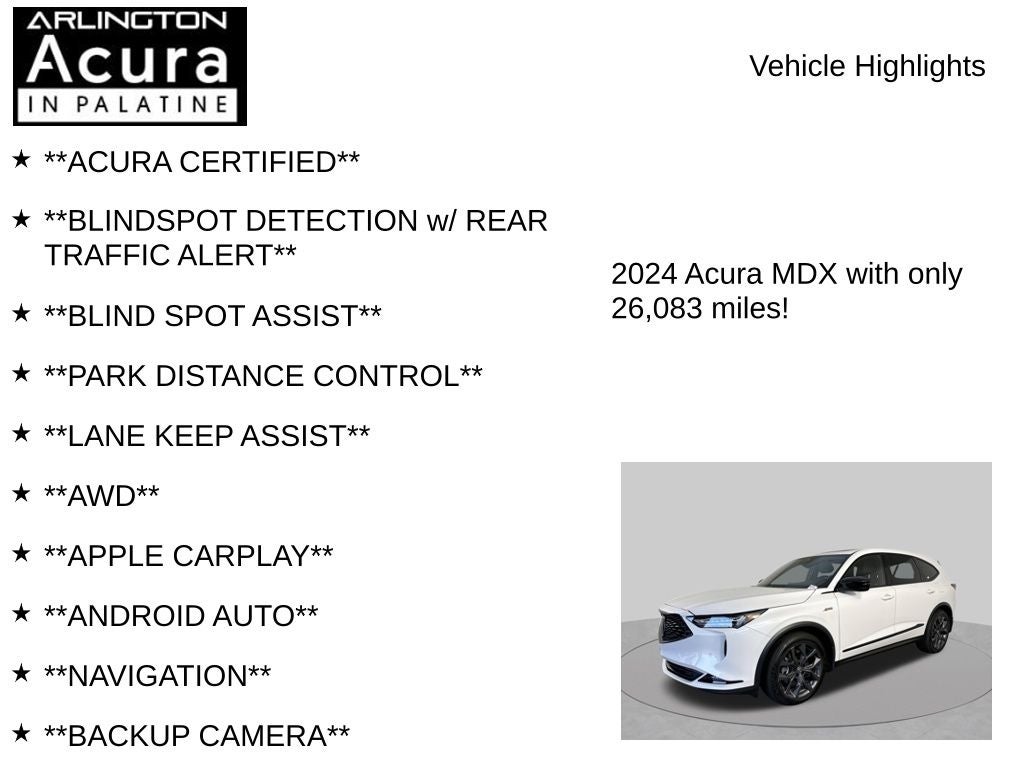 2024 Acura MDX w/A-Spec Package
