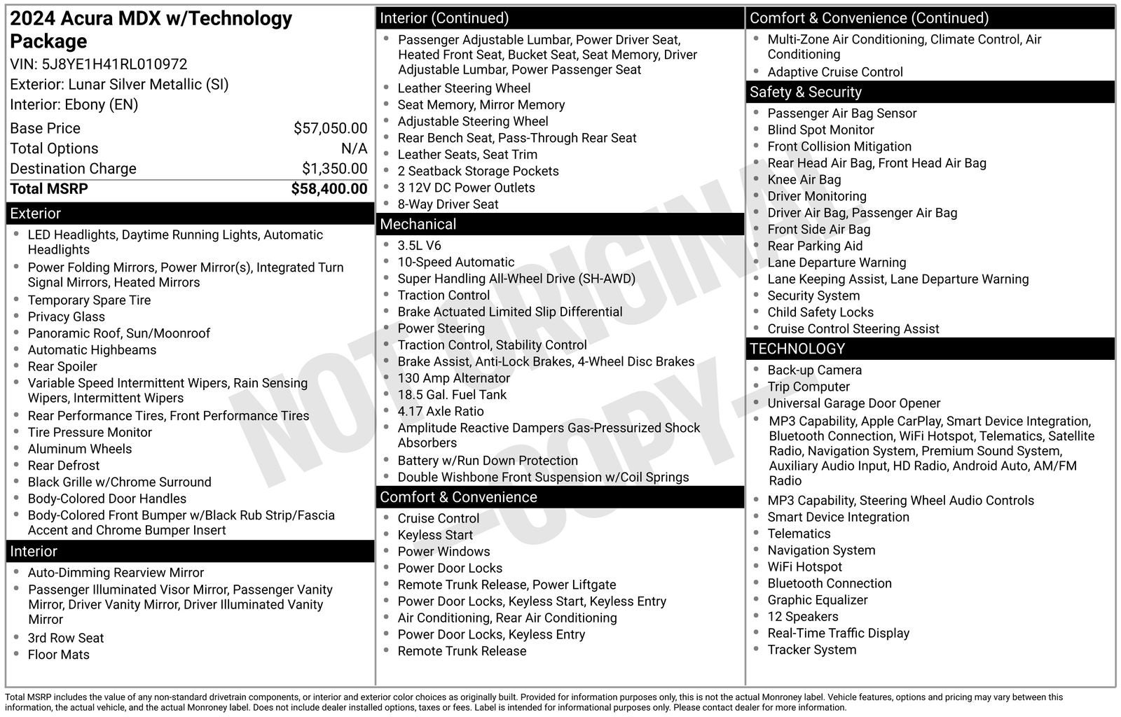 2024 Acura MDX w/Technology Package