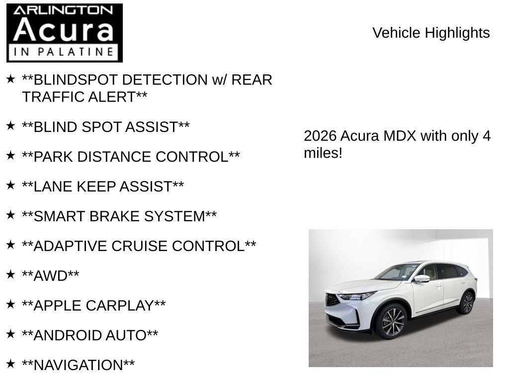 2026 Acura MDX SH-AWD with Technology Package